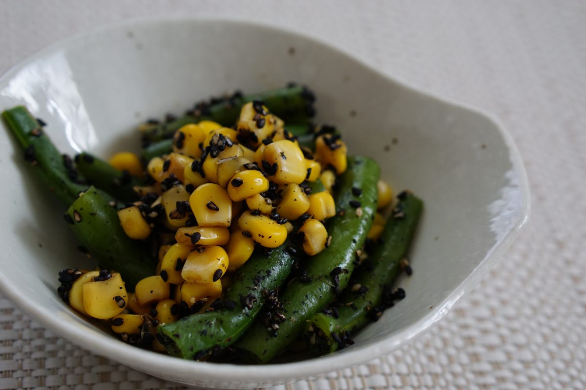 Green Beans and Corn with Sesame