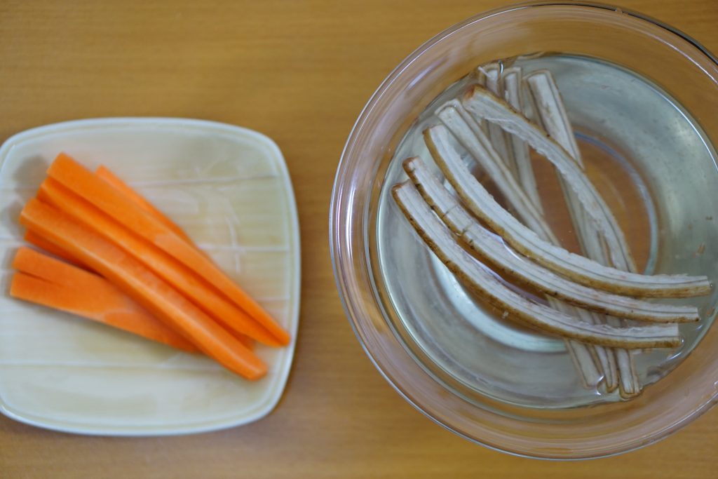 Burdock Carrot Beef Rolls - Preparation