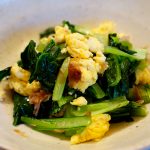 Komatsuna and Scrambled Egg Stir-Fry