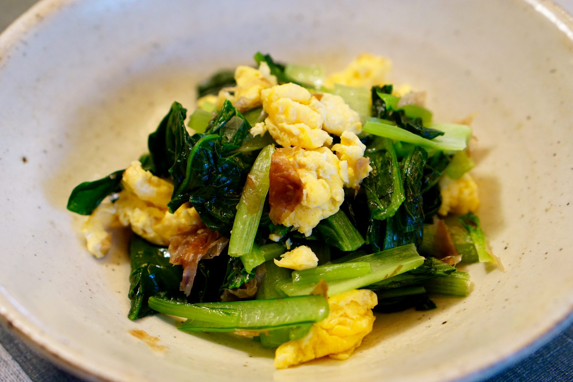 Komatsuna and Scrambled Egg Stir-Fry