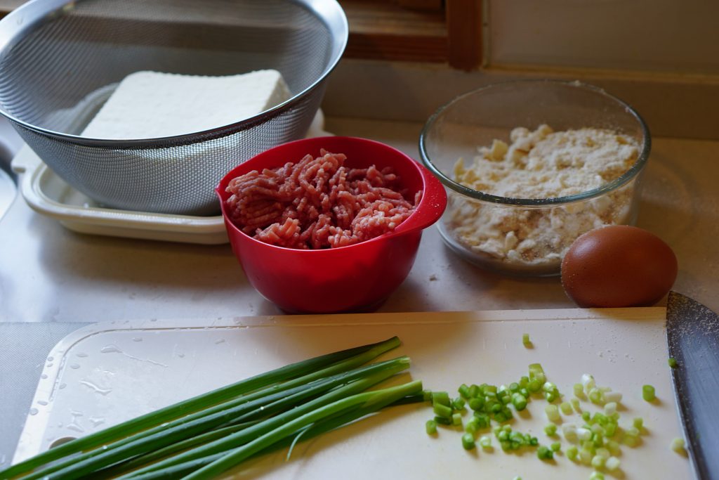 Tofu-Pork Hamburg Steak - Preparation