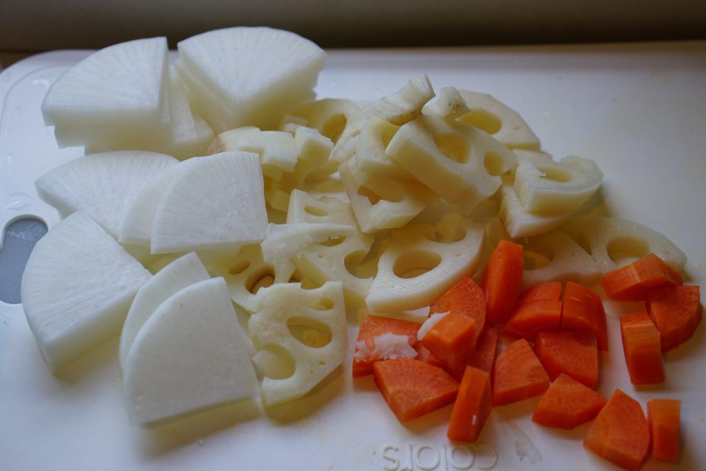 Sweet and Sour Pickled Root Vegetables - Preparation